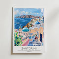 Santorini Cliffside Serenity – stilfullt konsttryck från Bozetto, tryckt på matt finpapper