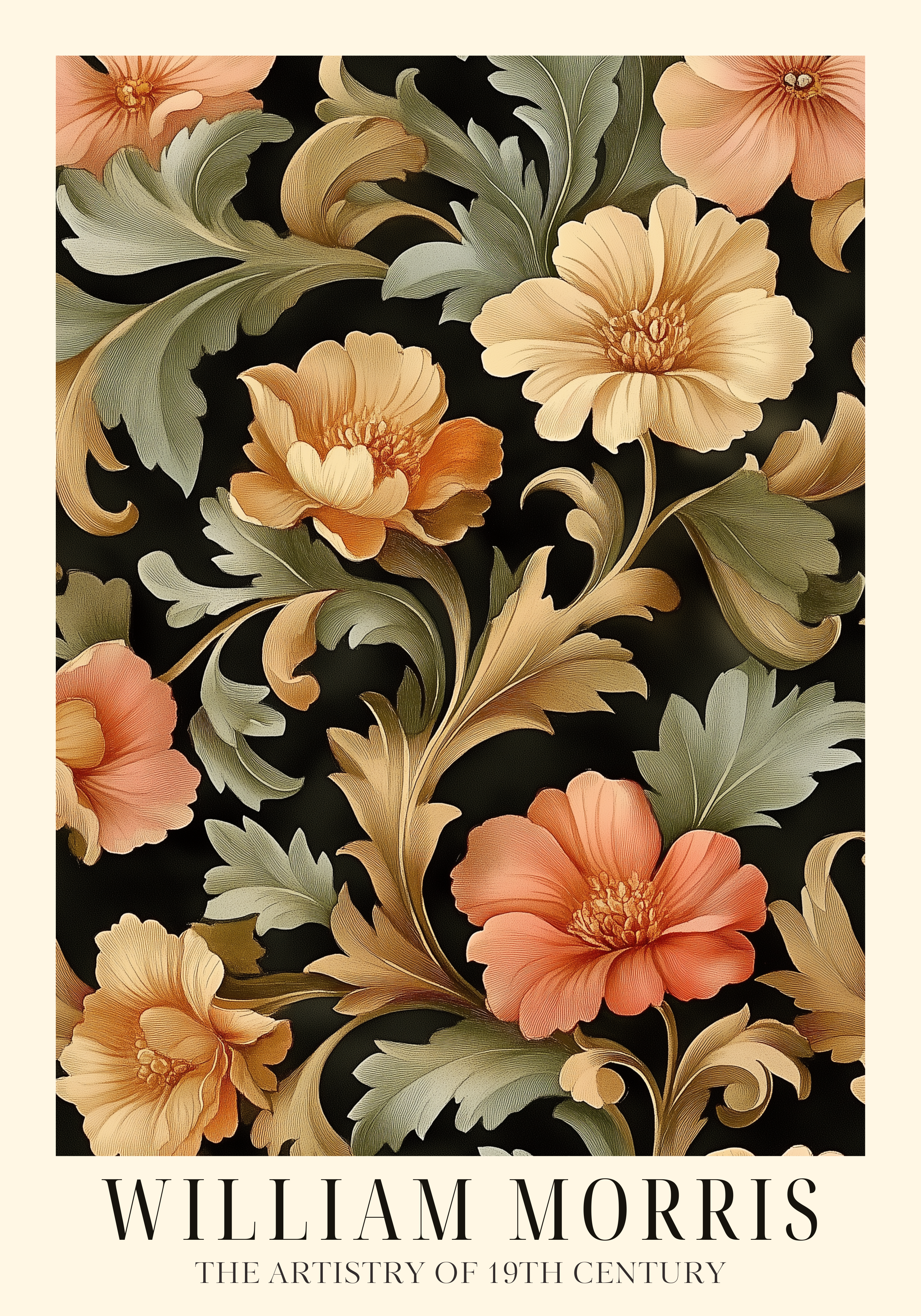 Blooming Flower Pattern – affisch med stilfullt motiv från Bozetto i hög kvalitet