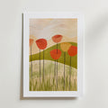 Abstract floral poppies – stilfullt konsttryck från Bozetto, tryckt på matt finpapper
