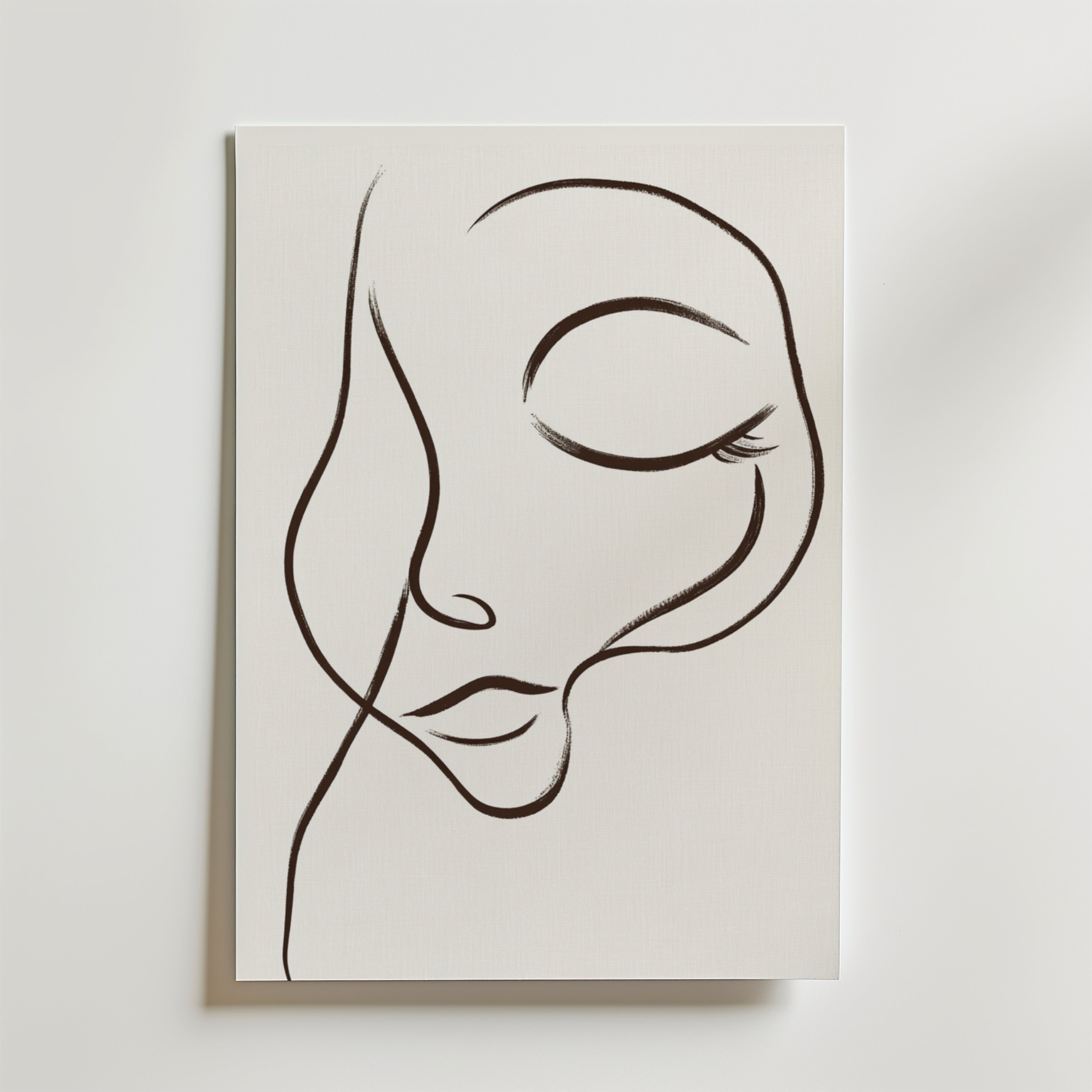 Dreamy Line Art Face – stilfullt konsttryck från Bozetto, tryckt på matt finpapper