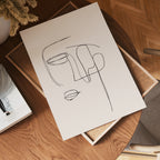 Abstract One Line Face – affisch med stilfullt motiv från Bozetto i hög kvalitet