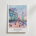 Reykjavik City Lights – stilfullt konsttryck från Bozetto, tryckt på matt finpapper