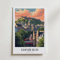 Edinburgh Beneath The Castle – stilfullt konsttryck från Bozetto, tryckt på matt finpapper
