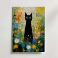 Midnight Garden Cat – stilfullt konsttryck från Bozetto, tryckt på matt finpapper
