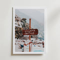 Positano Beach Sign – stilfullt konsttryck från Bozetto, tryckt på matt finpapper