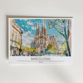 Barcelona Cityscape – stilfullt konsttryck från Bozetto, tryckt på matt finpapper
