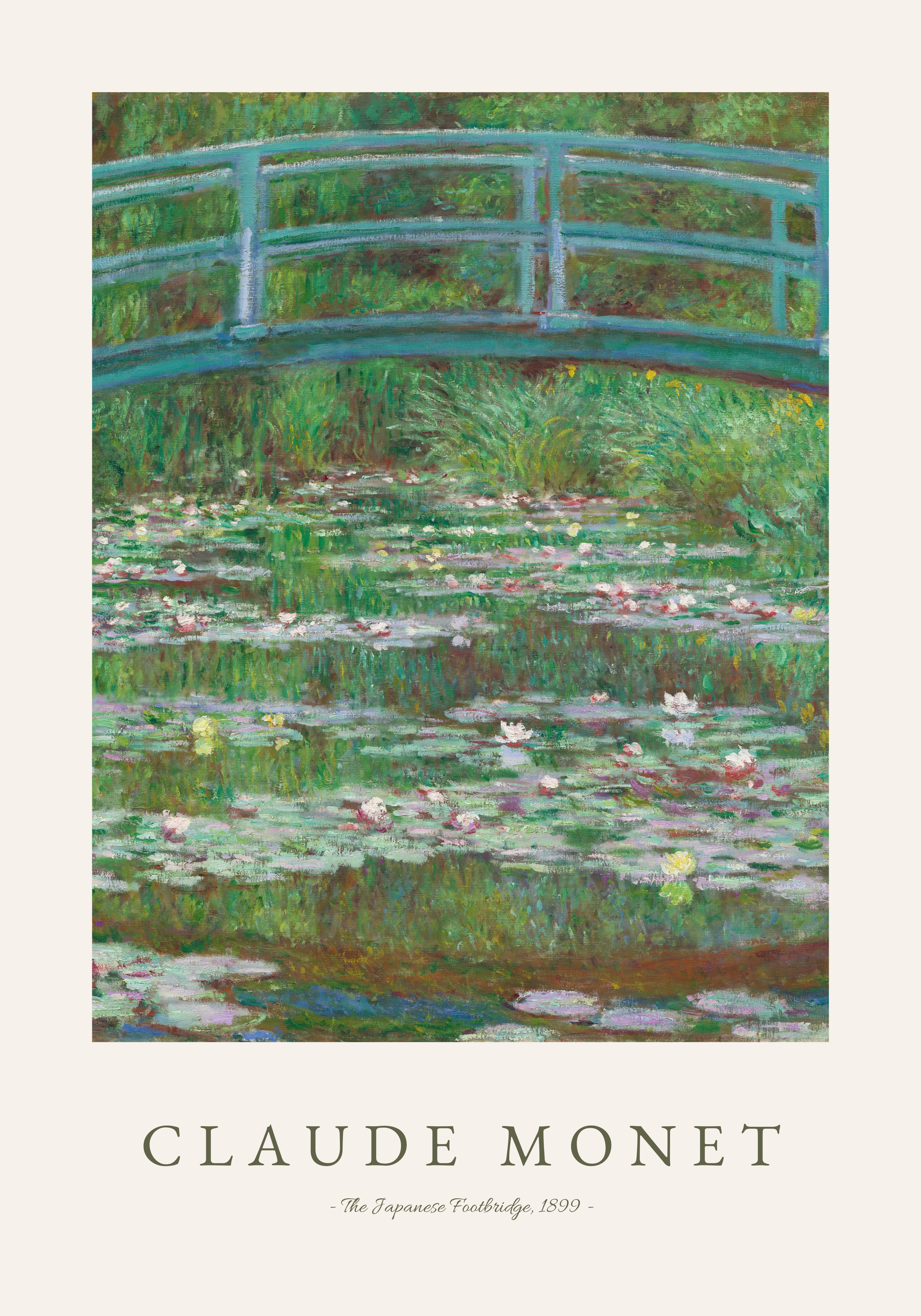 Claude Monet Footbridge poster visad rakt fram – Bozetto affisch i hög tryckkvalitet