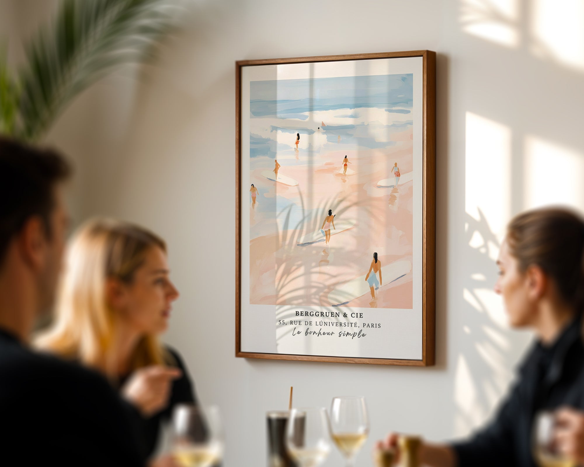 Väggmockup av Endless Summer Paris affisch på ljus vägg – Bozetto konsttryck – nr 3