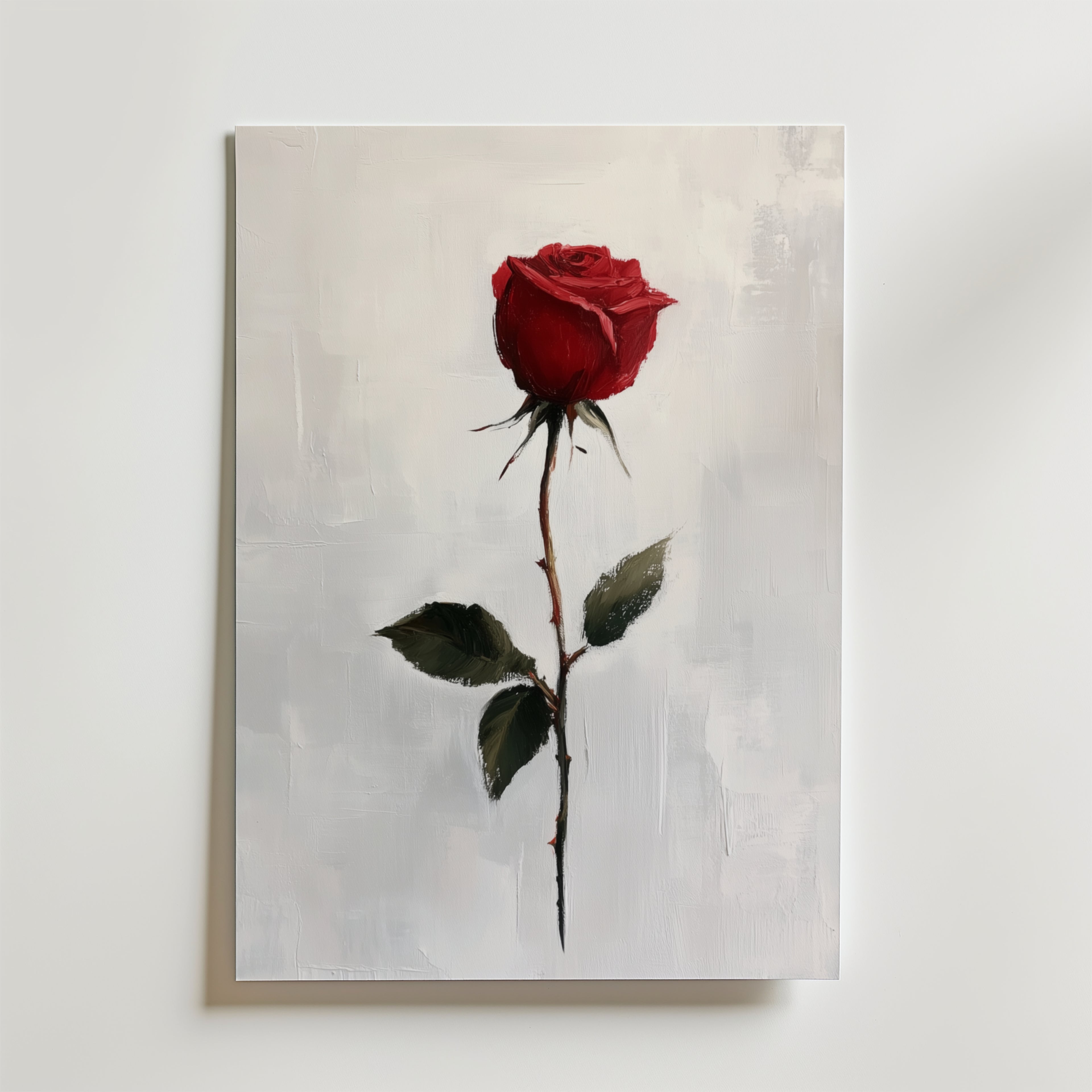 Red Rose – stilfullt konsttryck från Bozetto, tryckt på matt finpapper i hög tryckkvalitet