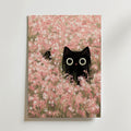 Hidden Blossom Cat – stilfullt konsttryck från Bozetto, tryckt på matt finpapper