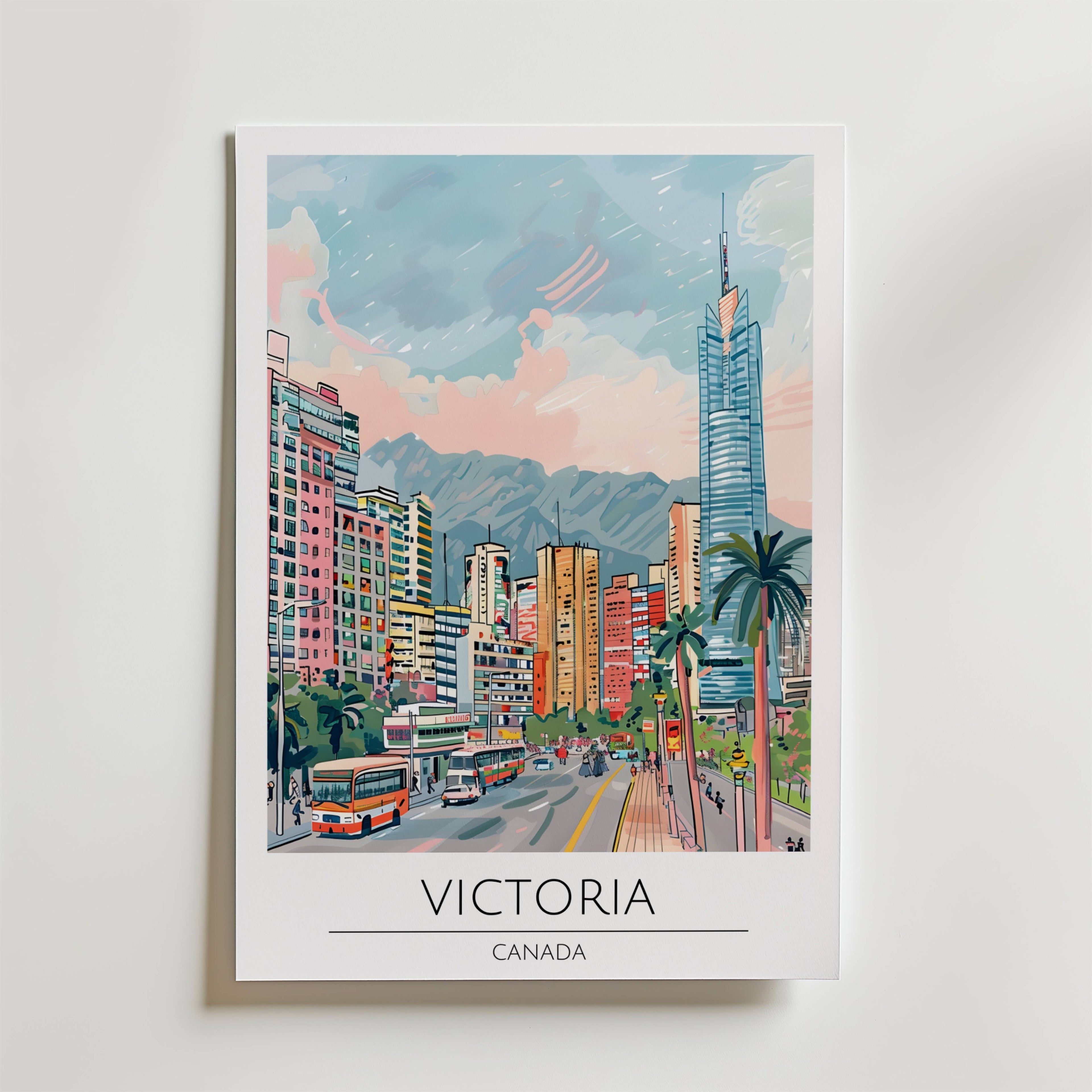 Victoria Skyline Journey – stilfullt konsttryck från Bozetto, tryckt på matt finpapper