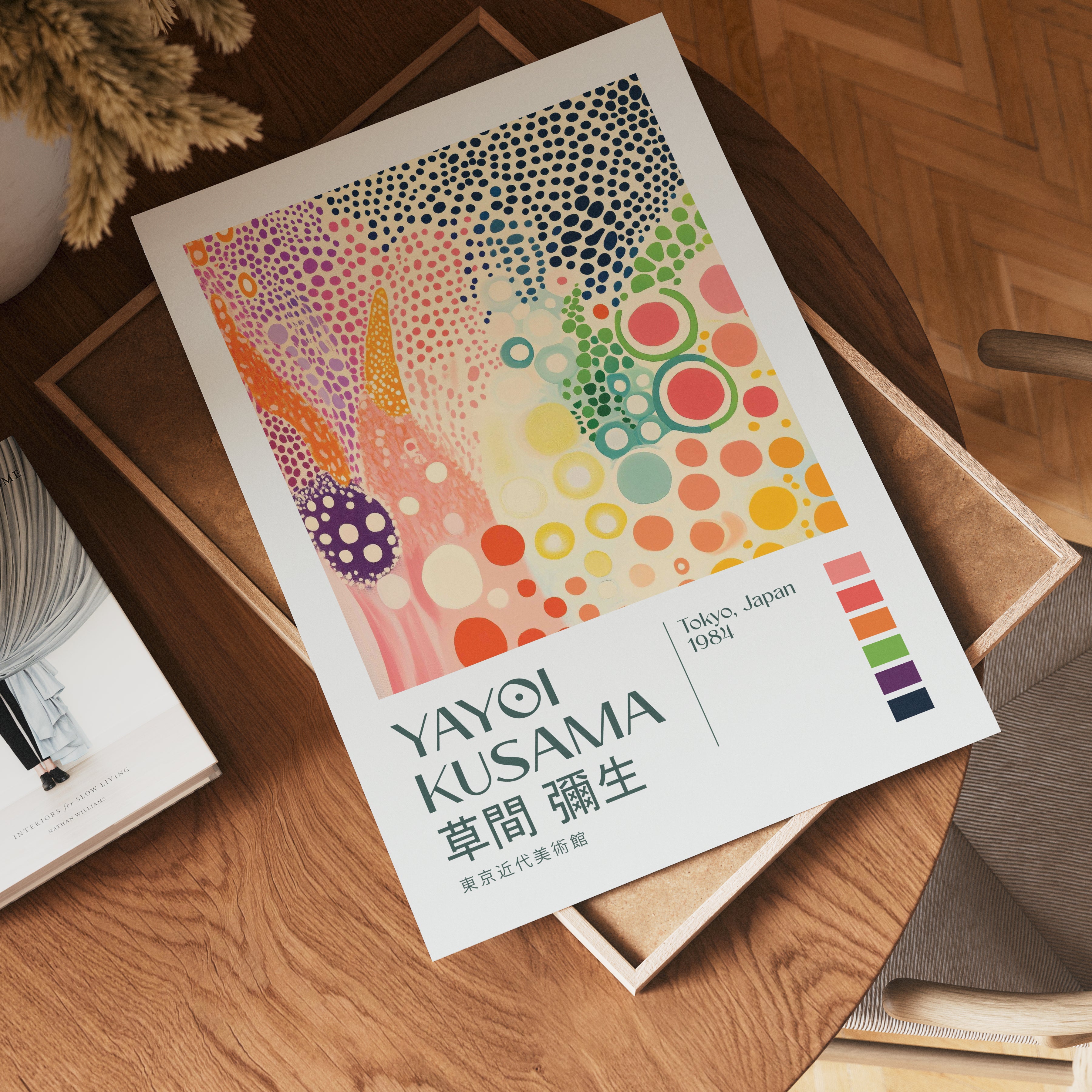 Visualisering av Yayoi Kusama Kaleidoscope poster på vägg – köp enkelt hos Bozetto