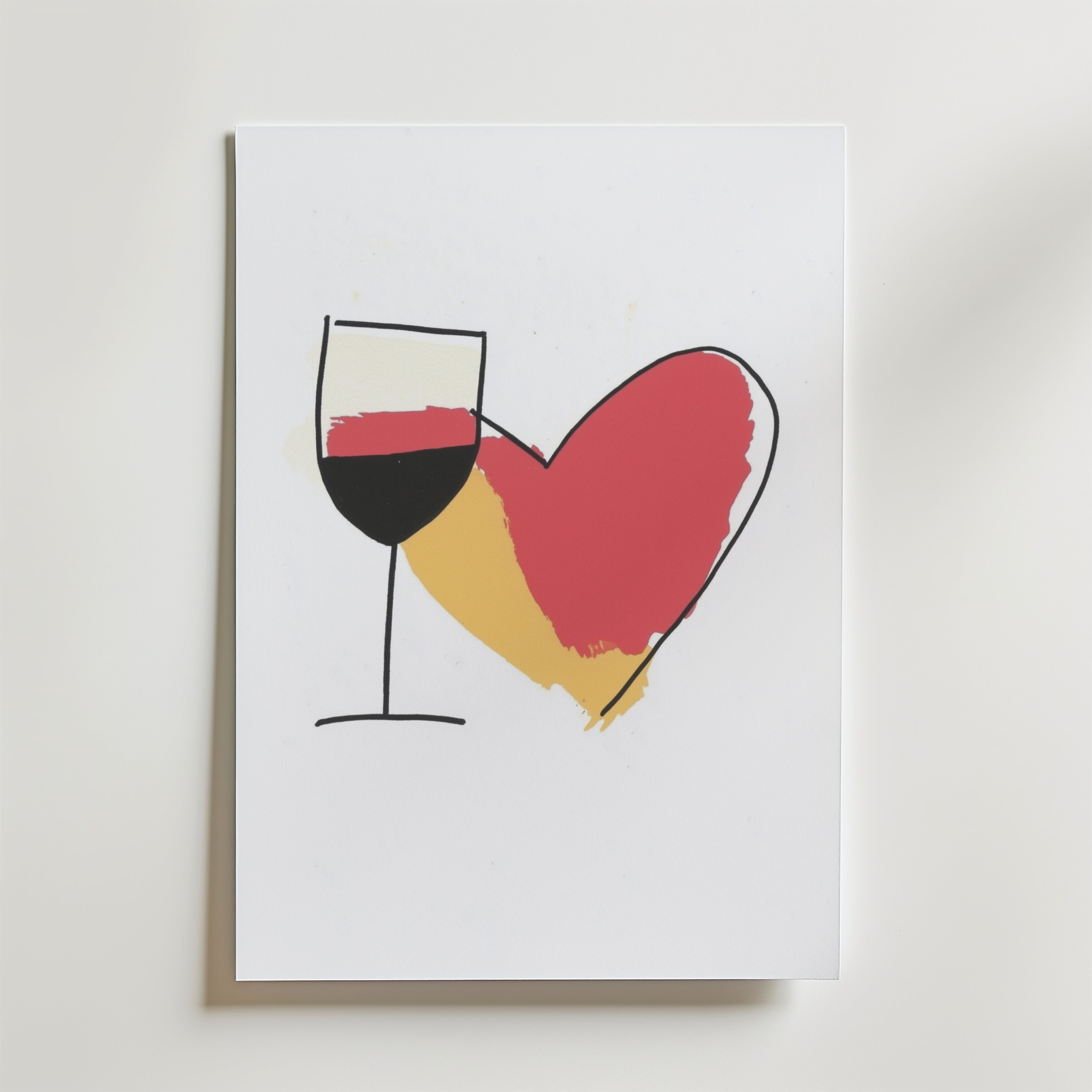 Wine Is Love – stilfullt konsttryck från Bozetto, tryckt på matt finpapper i hög tryckkvalitet