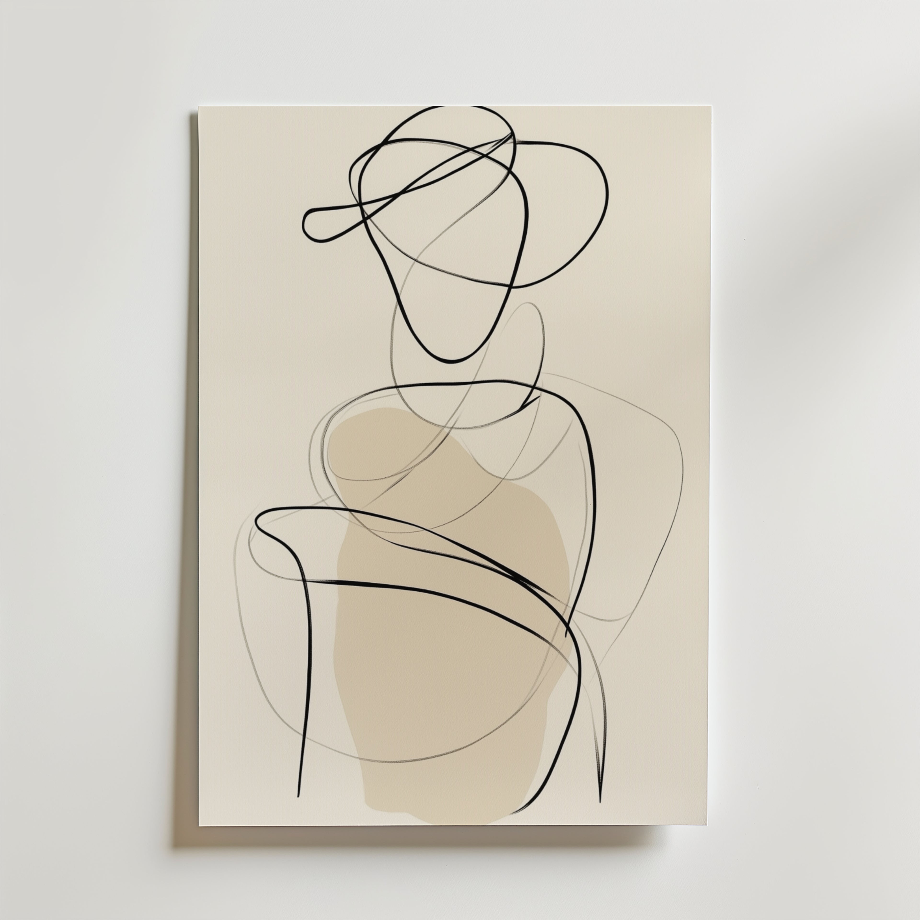 Abstract Silhouette Figure – stilfullt konsttryck från Bozetto, tryckt på matt finpapper