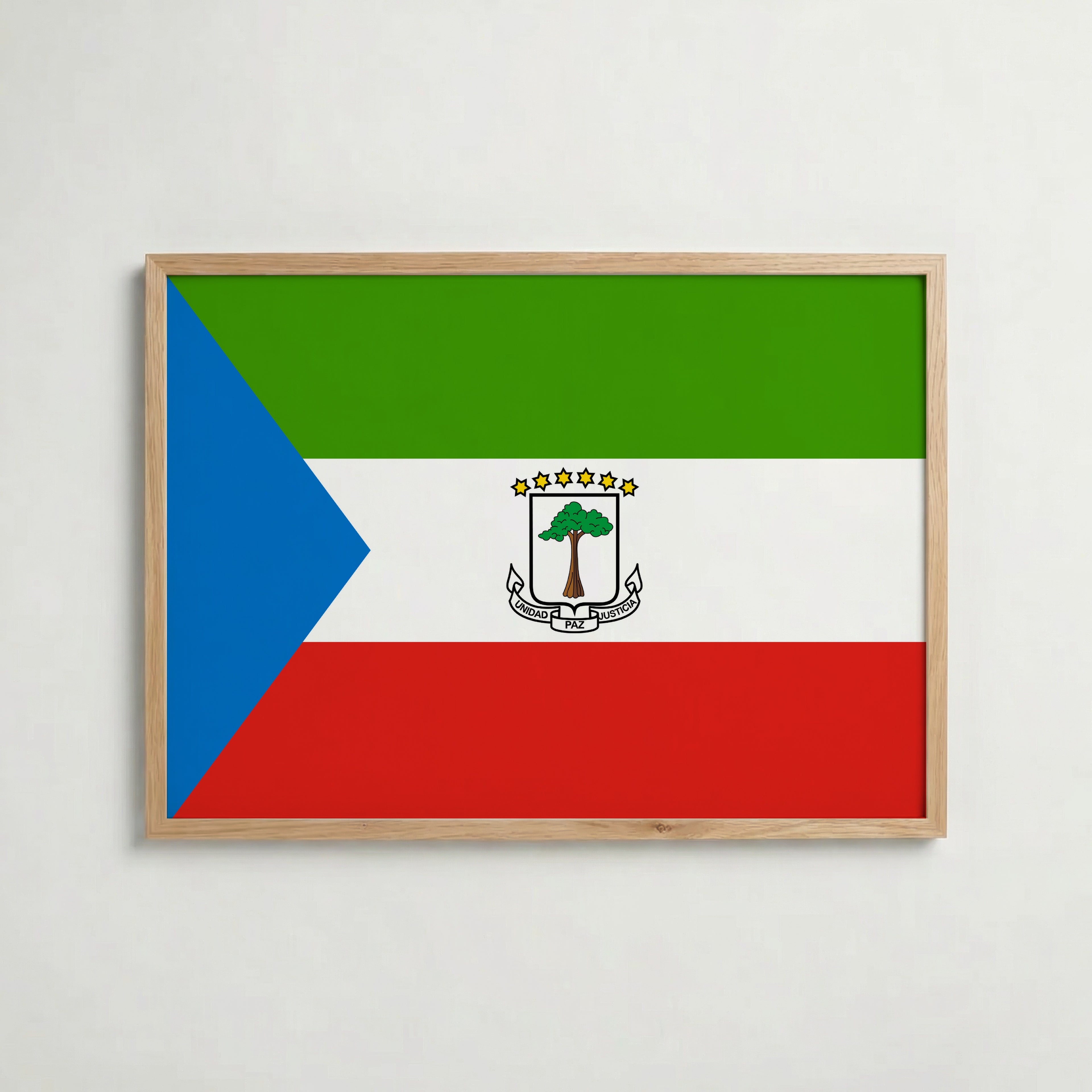 Equatorial Guinea National Flag Poster i ekram – inramad konsttryck för stilren inredning hos Bozetto