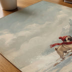 Apres-Ski Pug Poster – närbild på papper