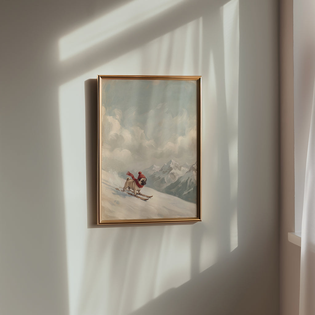 Apres-Ski Pug Poster – i rum 2