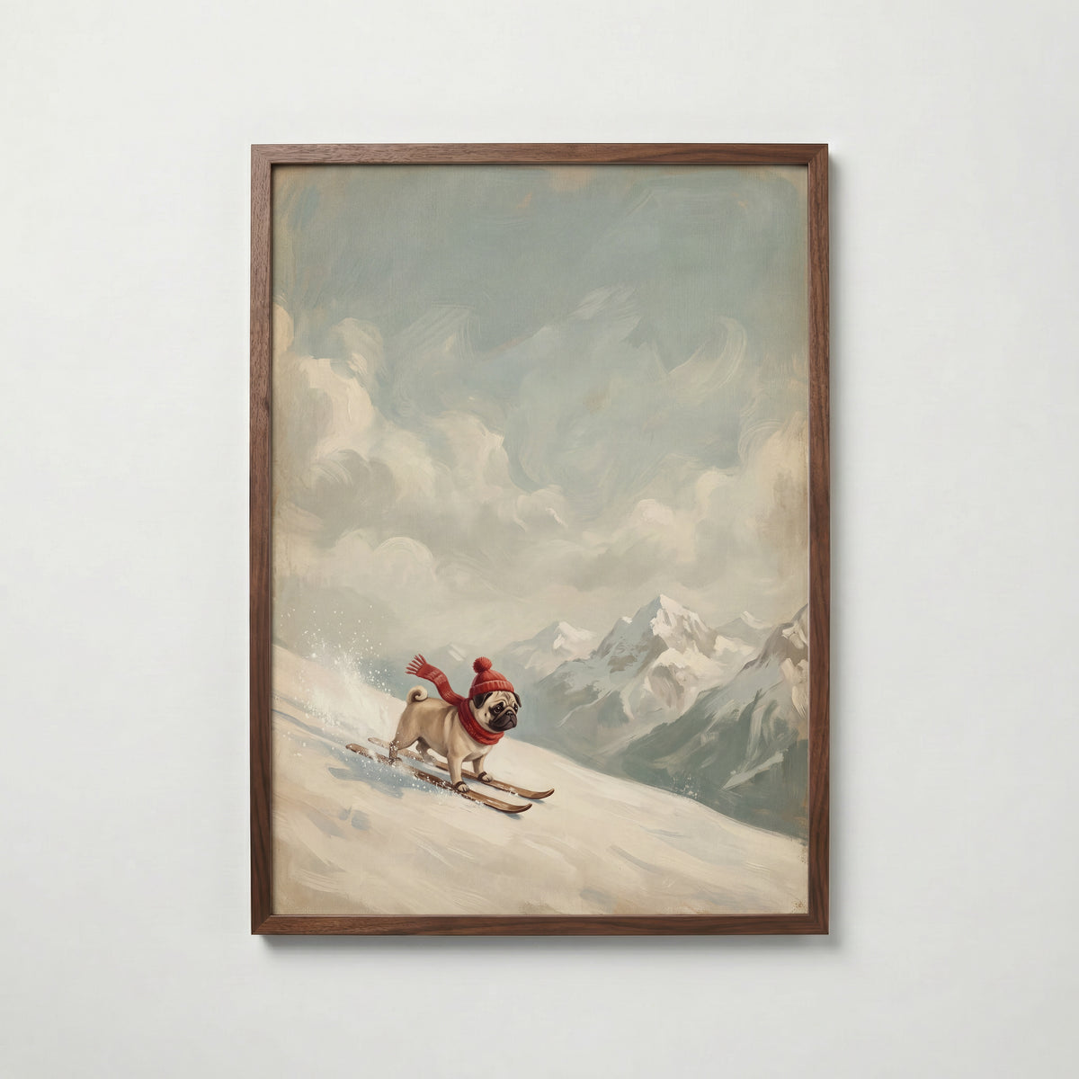 Apres-Ski Pug Poster – valnötsram