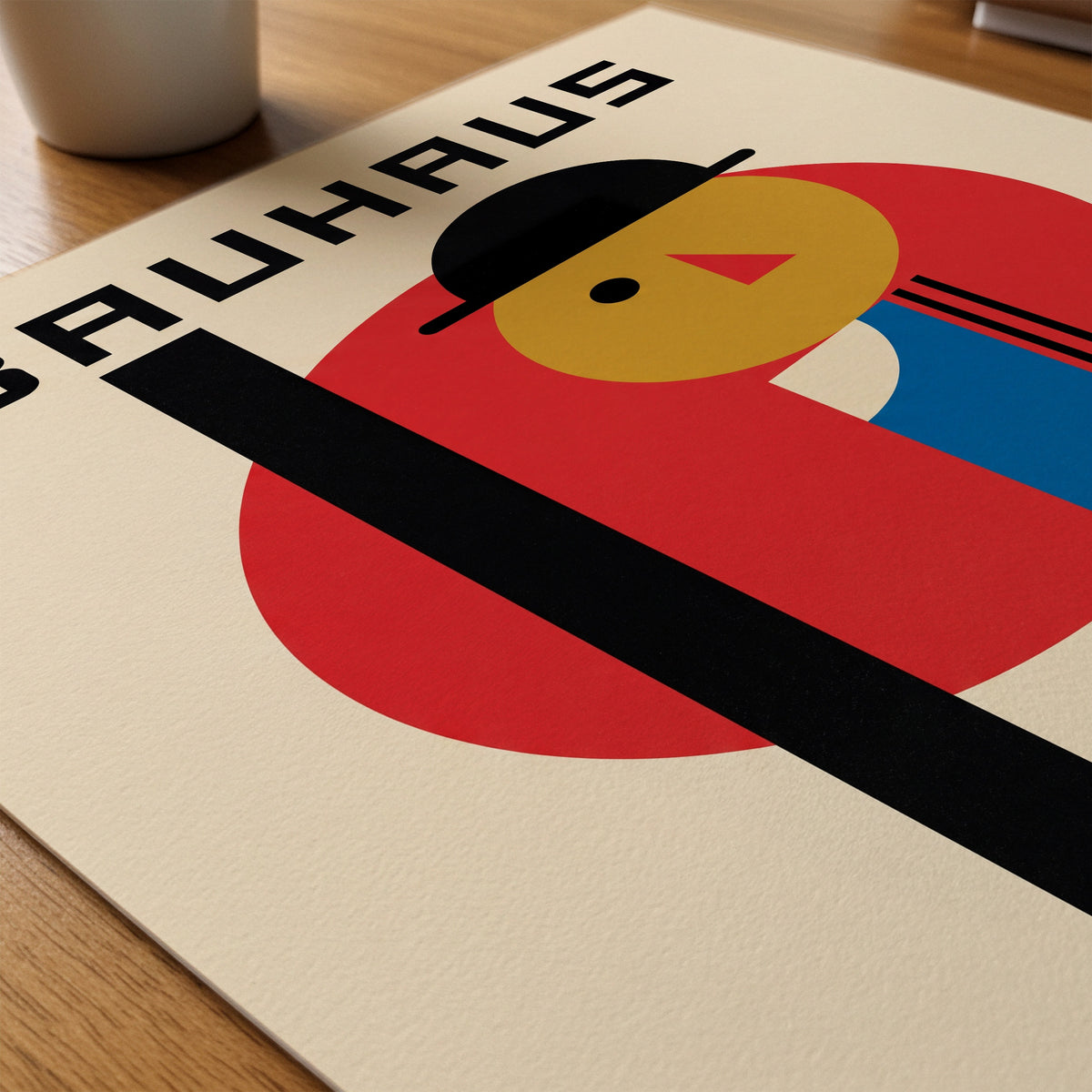 Bauhaus Gentleman Poster – närbild på papper