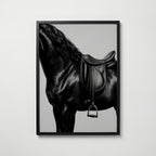 Black Stallion Saddle Poster – svart ram