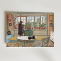 Carl Larsson Blomsterfönstret – stilfullt konsttryck från Bozetto, tryckt på matt finpapper