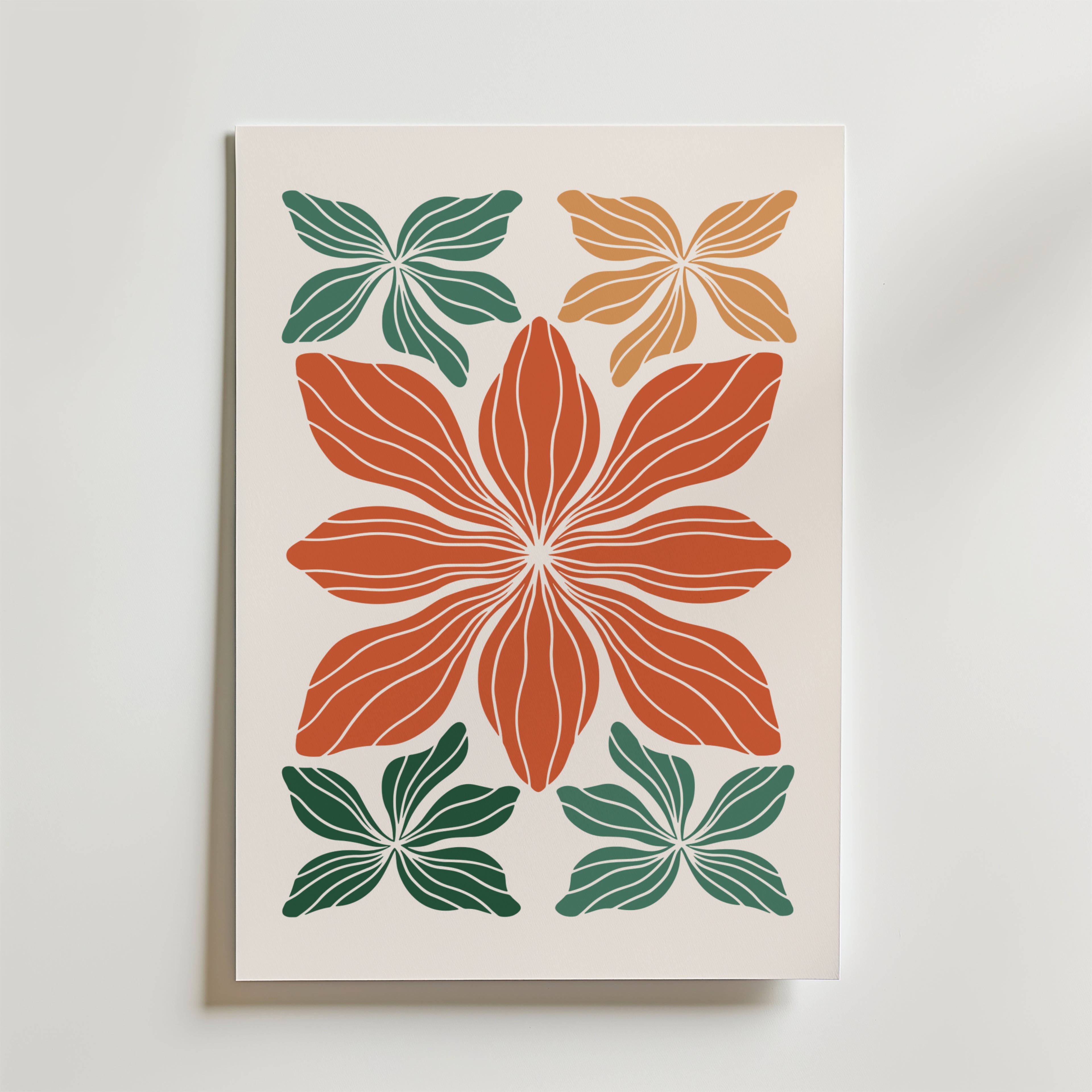 Bold Botanical Geometry – stilfullt konsttryck från Bozetto, tryckt på matt finpapper
