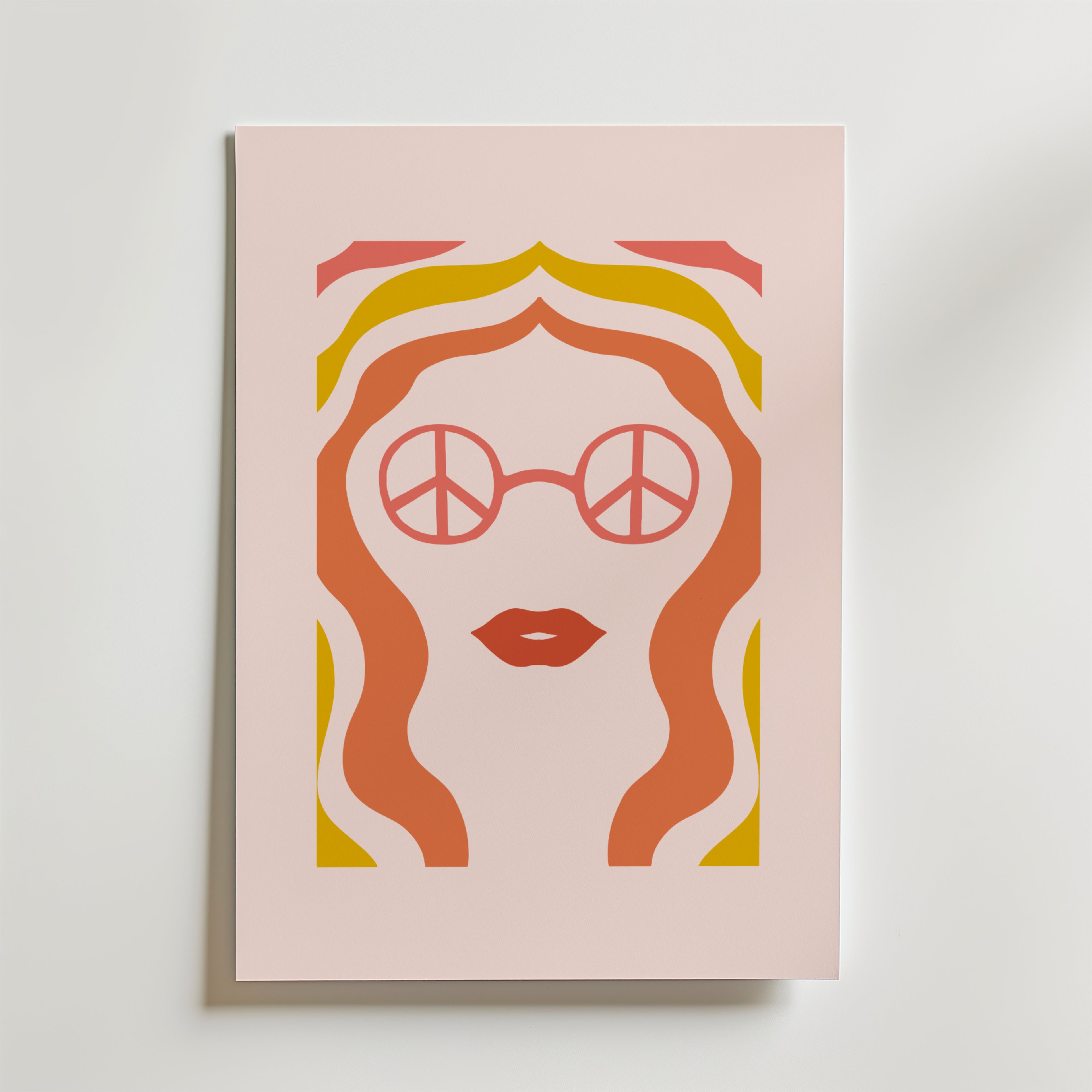 Retro Sunglasses Lady – stilfullt konsttryck från Bozetto, tryckt på matt finpapper