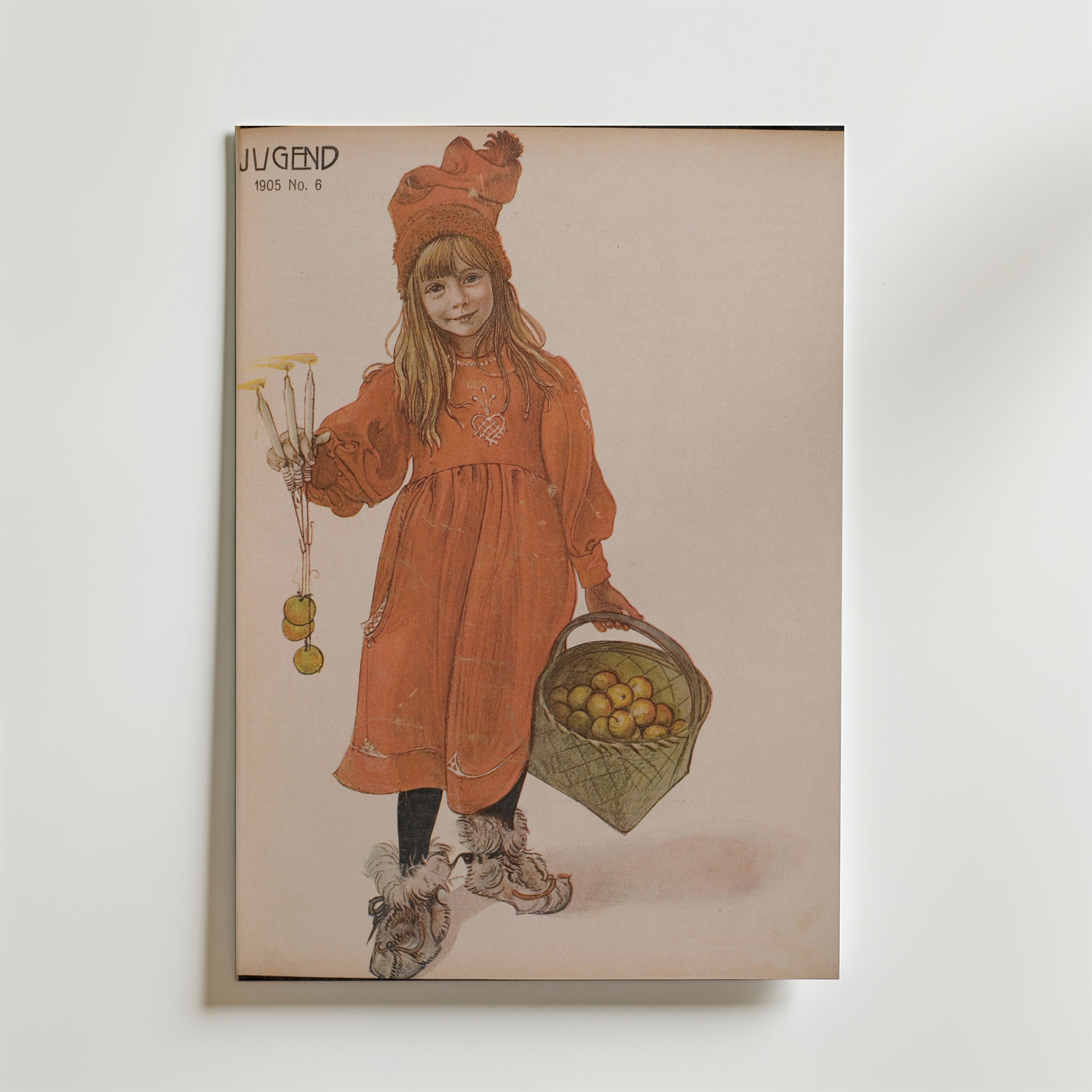 Carl Larsson Brita as Iduna – stilfullt konsttryck från Bozetto, tryckt på matt finpapper