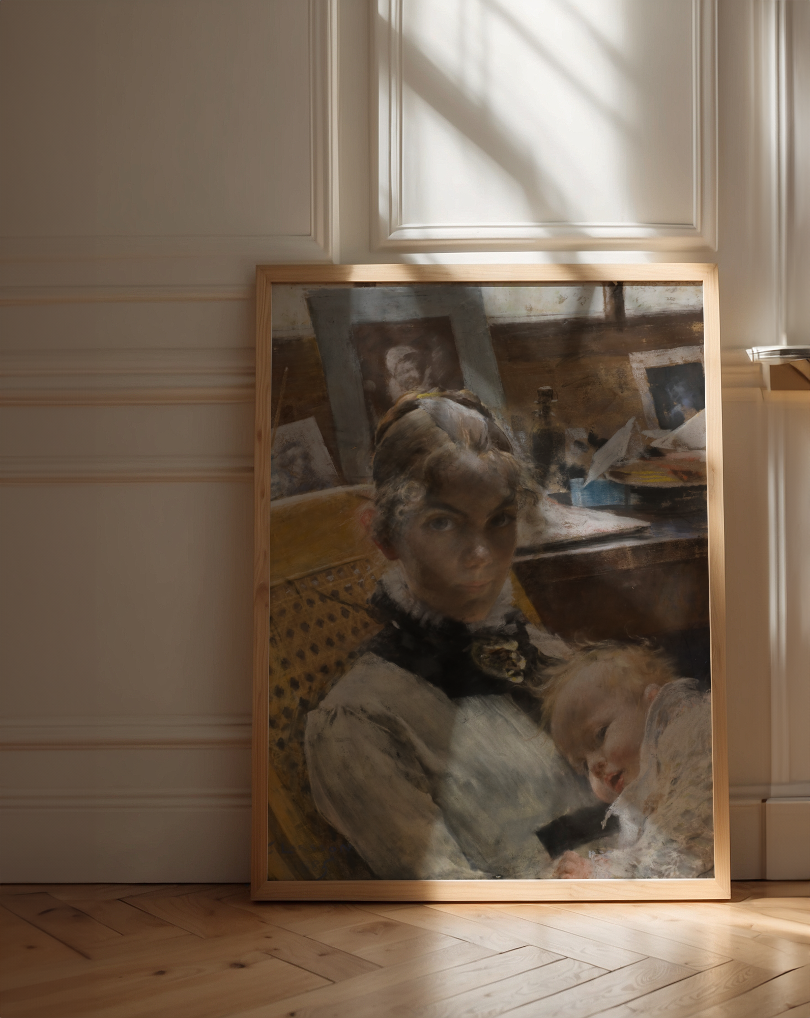 Mockup av Carl Larsson Wife and their affisch på vägg – köp enkelt hos Bozetto i hög kvalitet
