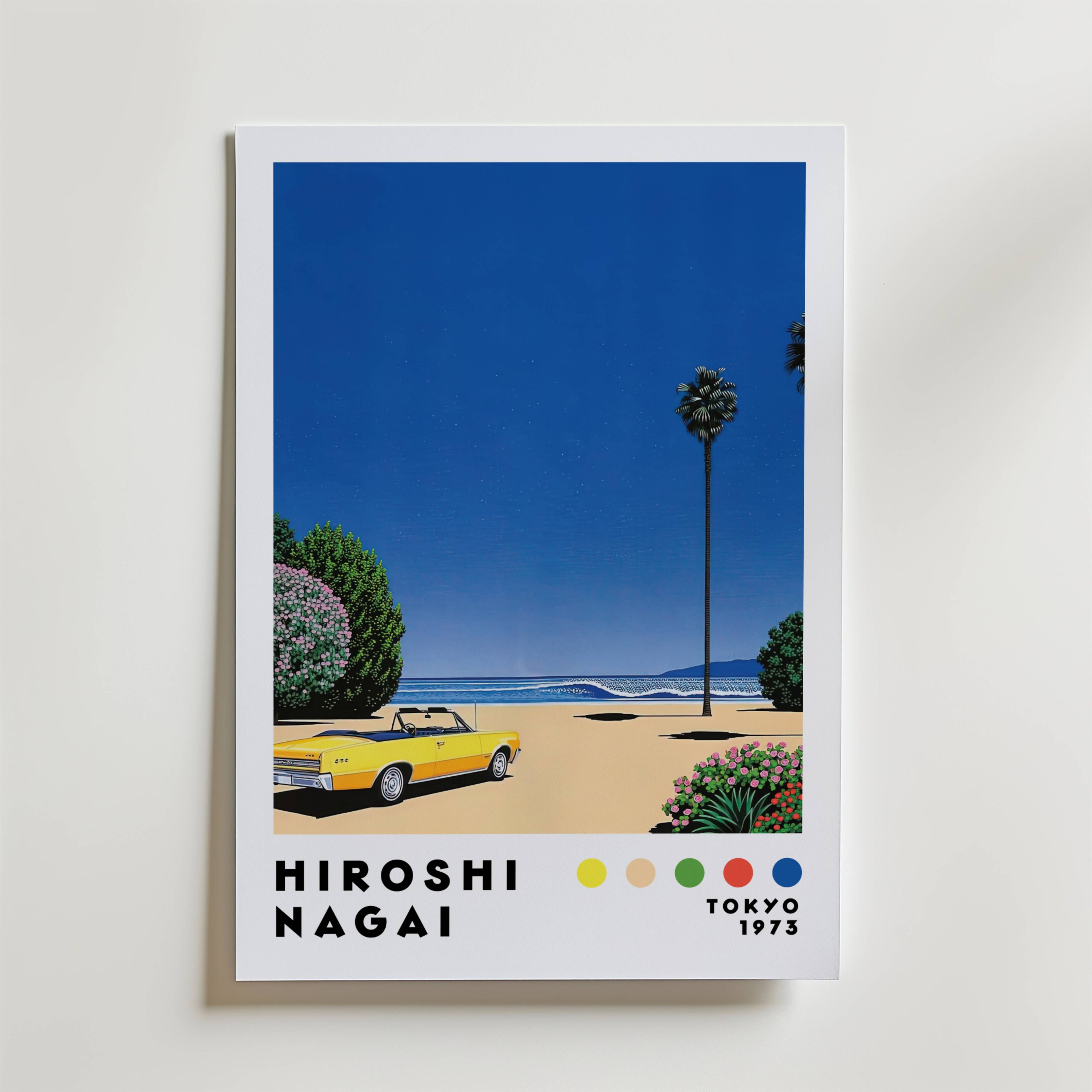 Mockup av Hiroshi Nagai Yellow affisch på vägg – köp enkelt hos Bozetto i hög kvalitet