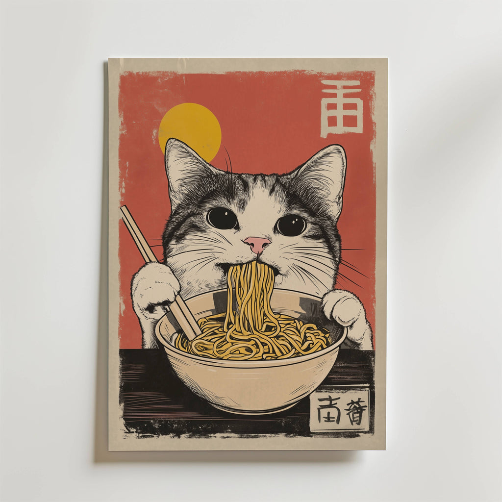 Bundle 3-pack Japandi Tokyo Cat Collection – kuraterad postercollection som lyfter hemmet hos Bozetto