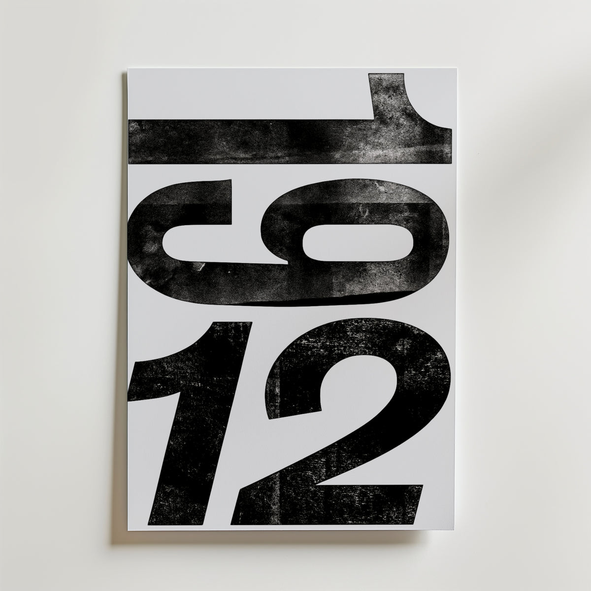 Worn Ink Numerals Poster – canvas utan passepartout