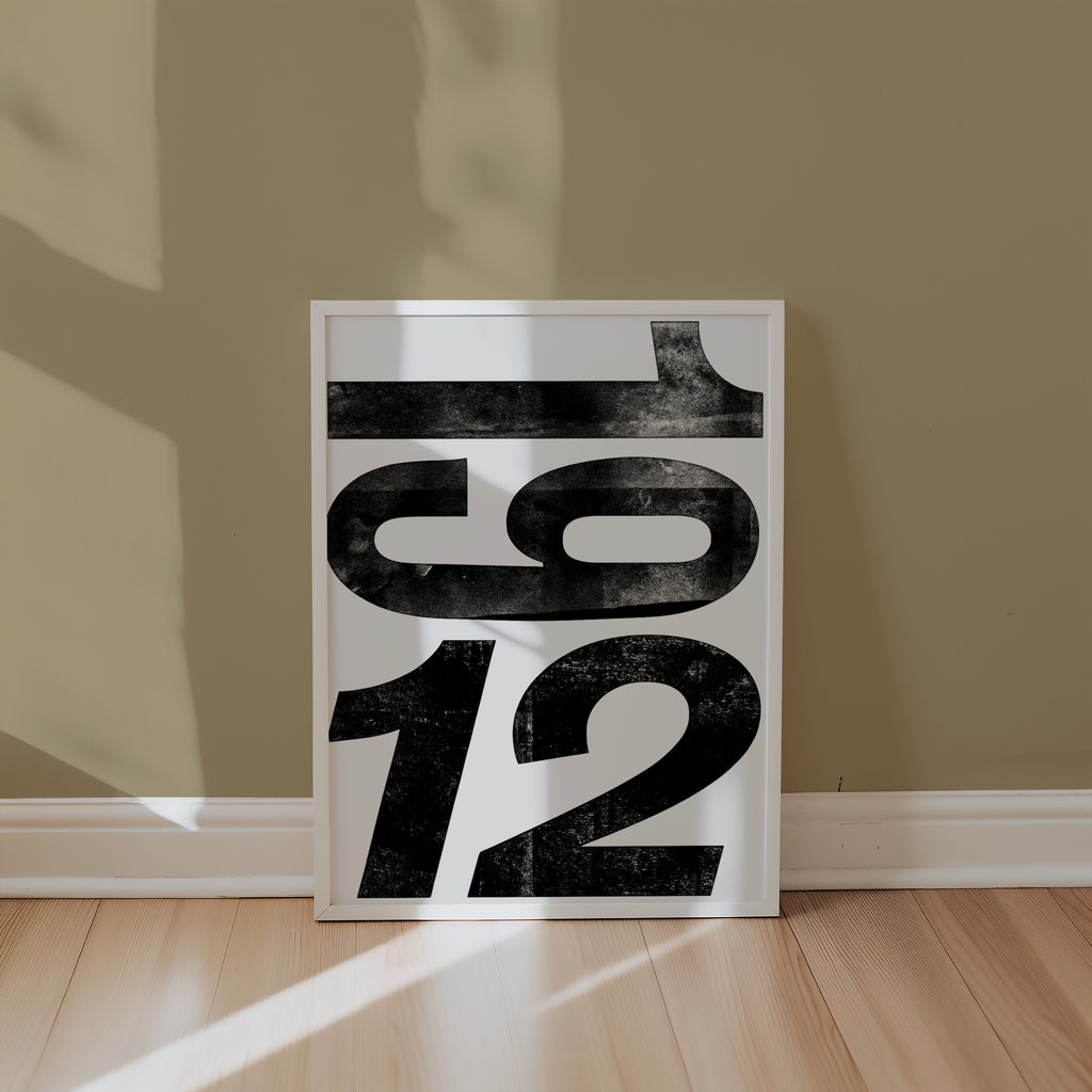 Worn Ink Numerals Poster – i rum 4