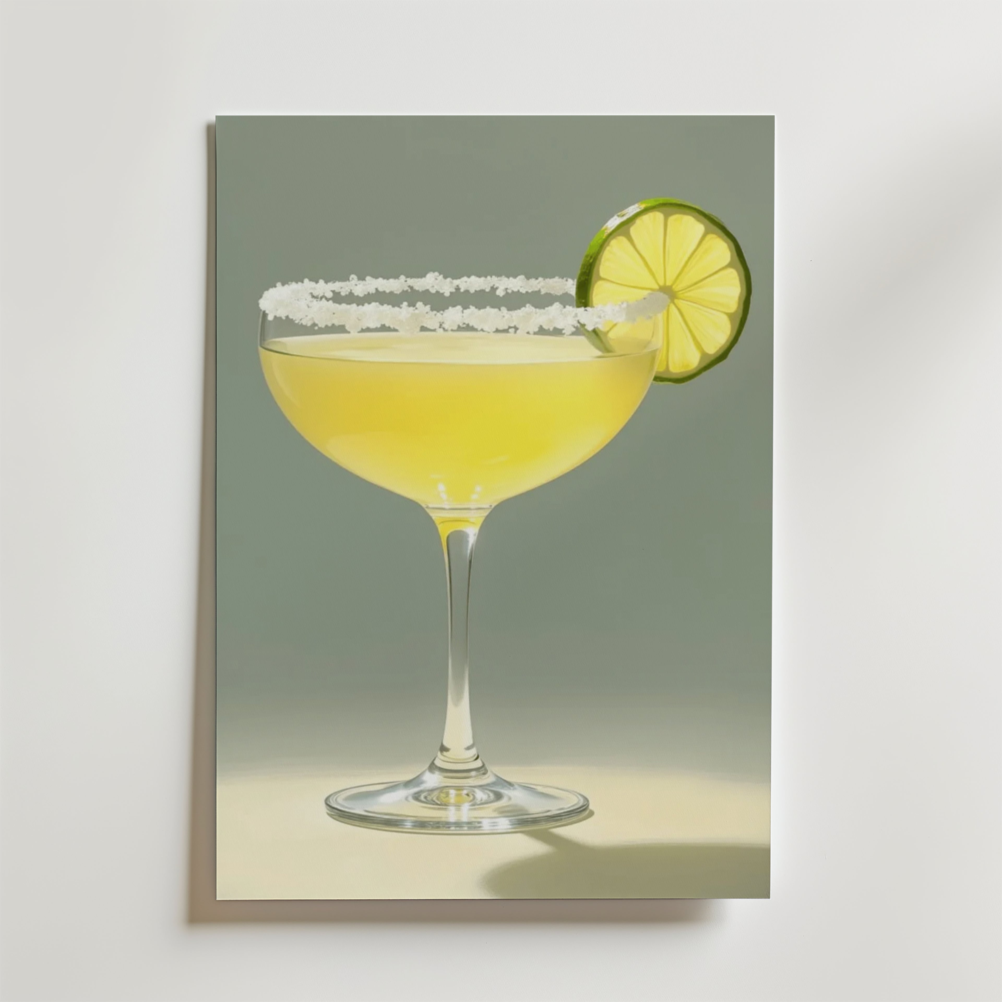 Golden Margarita Drink – stilfullt konsttryck från Bozetto, tryckt på matt finpapper