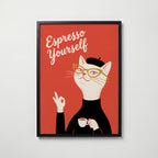 Espresso Yourself Poster – svart ram