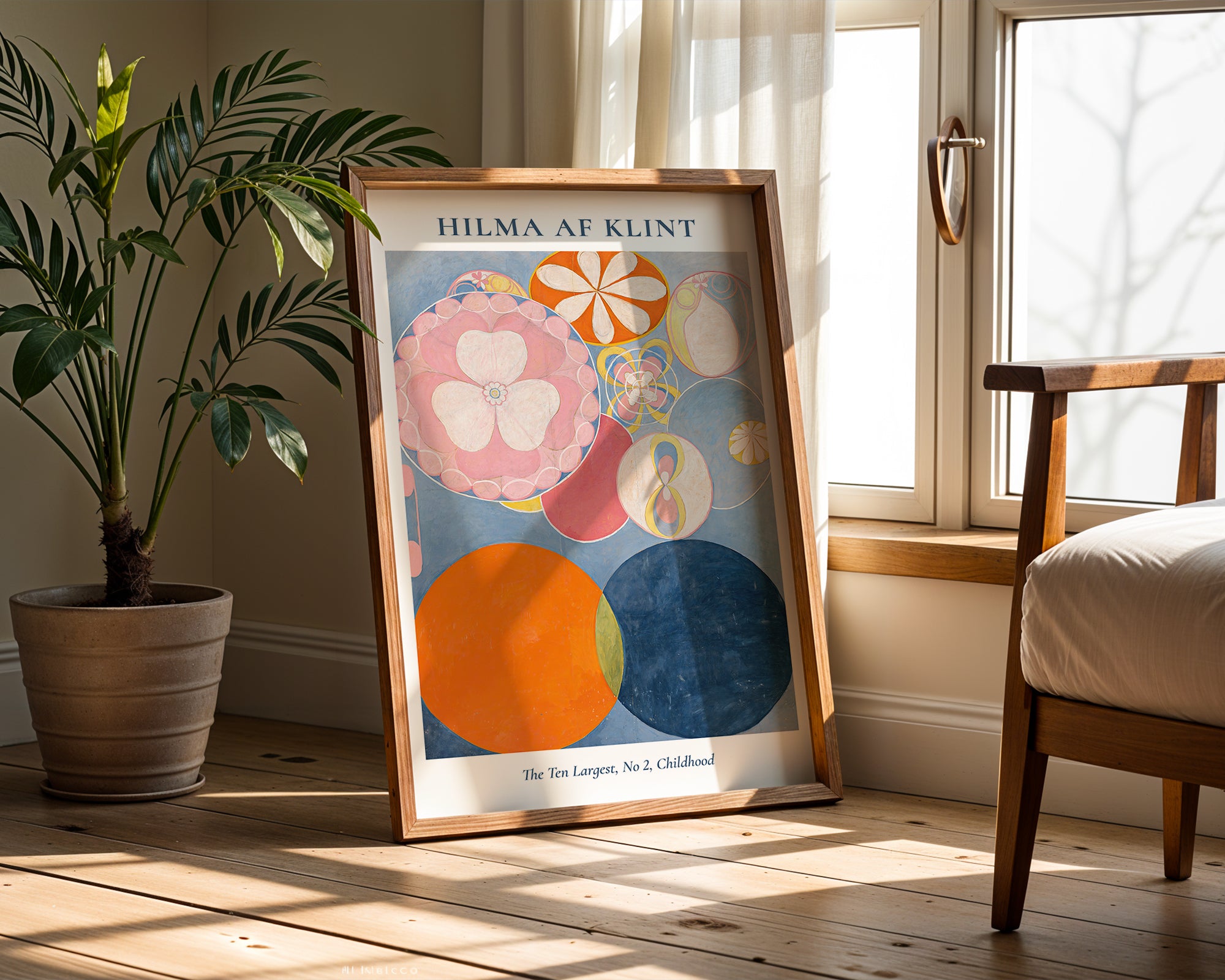 Mockup av Hilma af Klint The Ten affisch på vägg – köp enkelt hos Bozetto i hög kvalitet