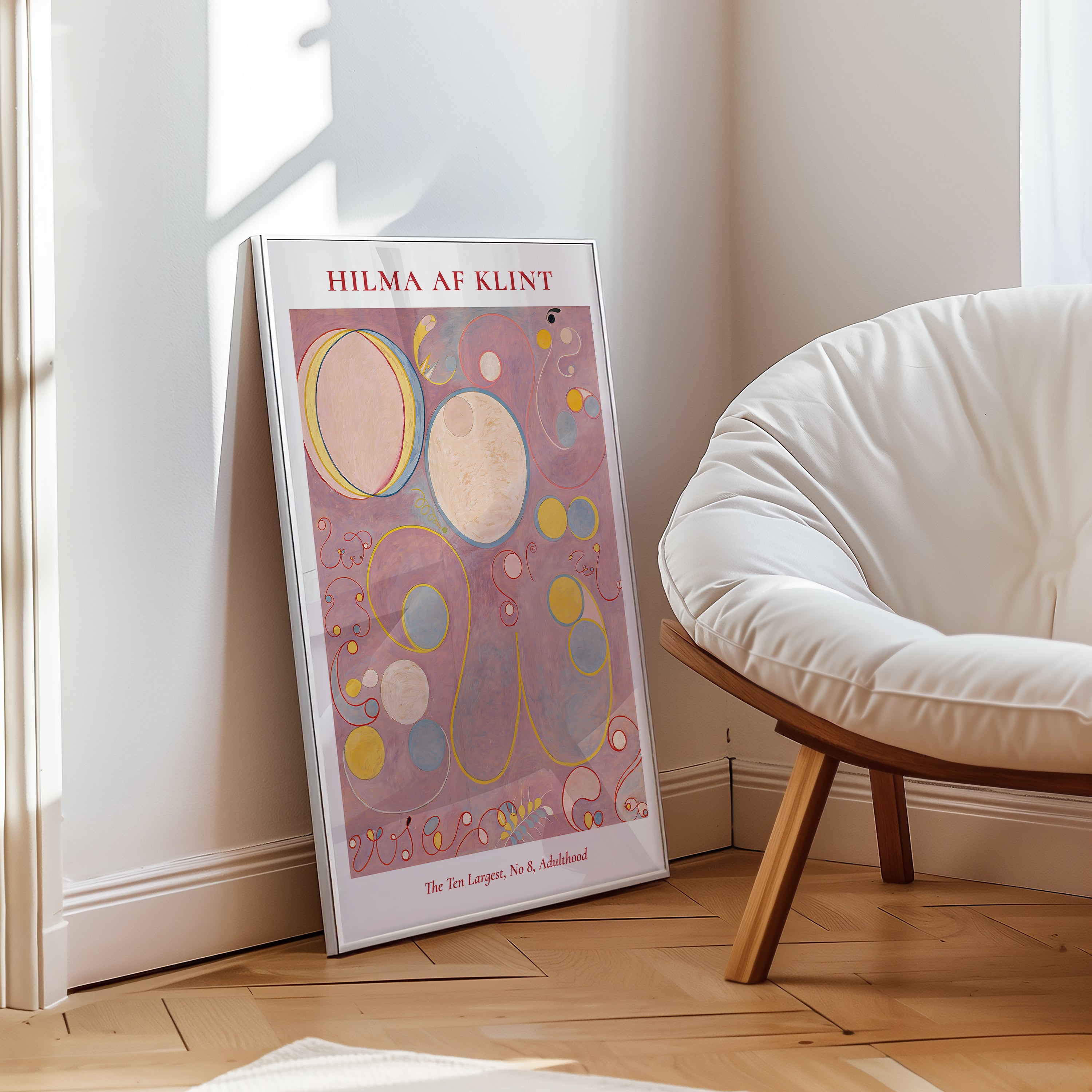 Hilma af Klint The Ten poster visualiserad på vägg – från Bozetto i hög kvalitet