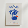 Love At First Coffee Sip – stilfullt konsttryck från Bozetto, tryckt på matt finpapper