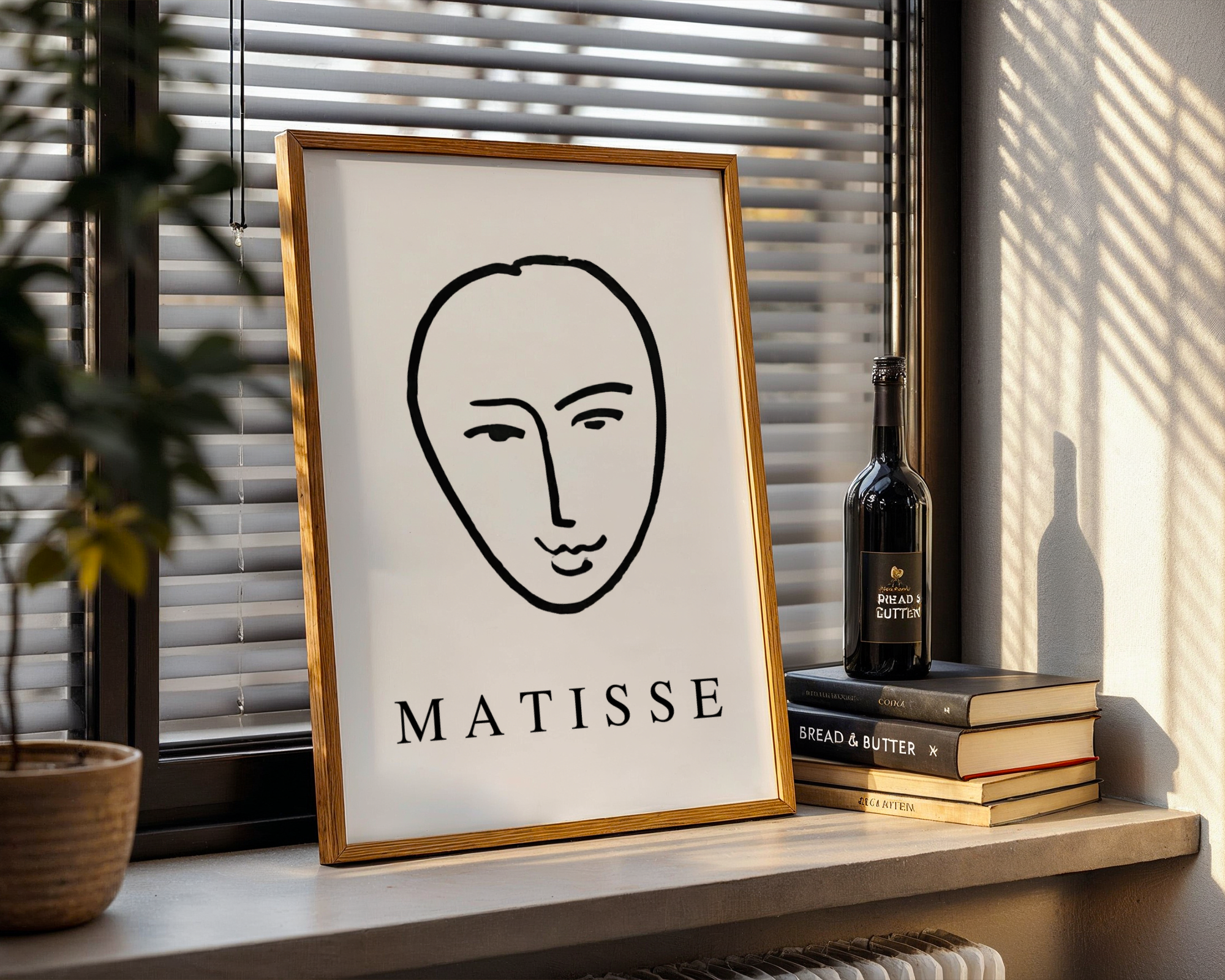 Mockup av Minimal Matisse affisch på vägg – köp enkelt hos Bozetto i hög kvalitet