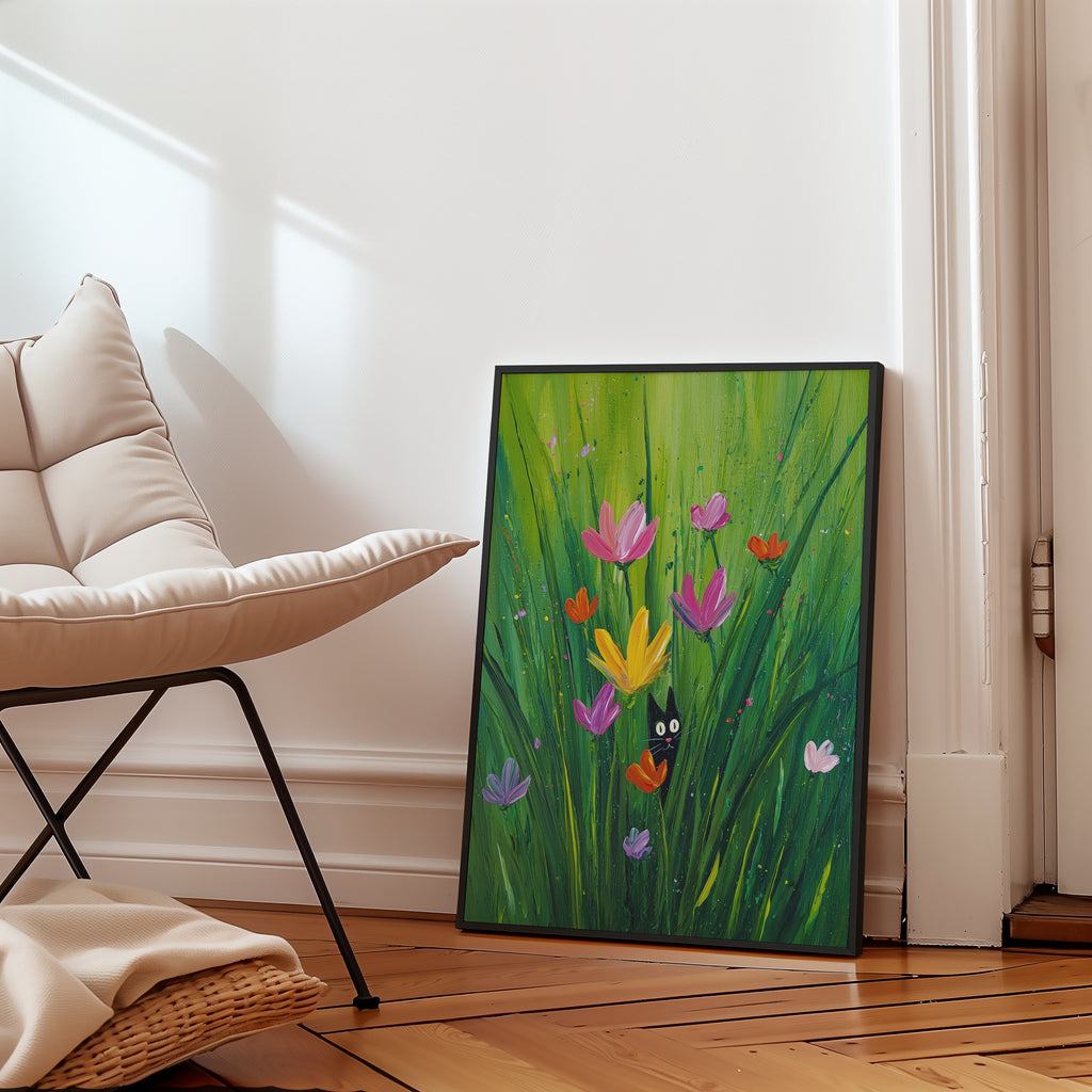 Hidden Garden Cat Poster