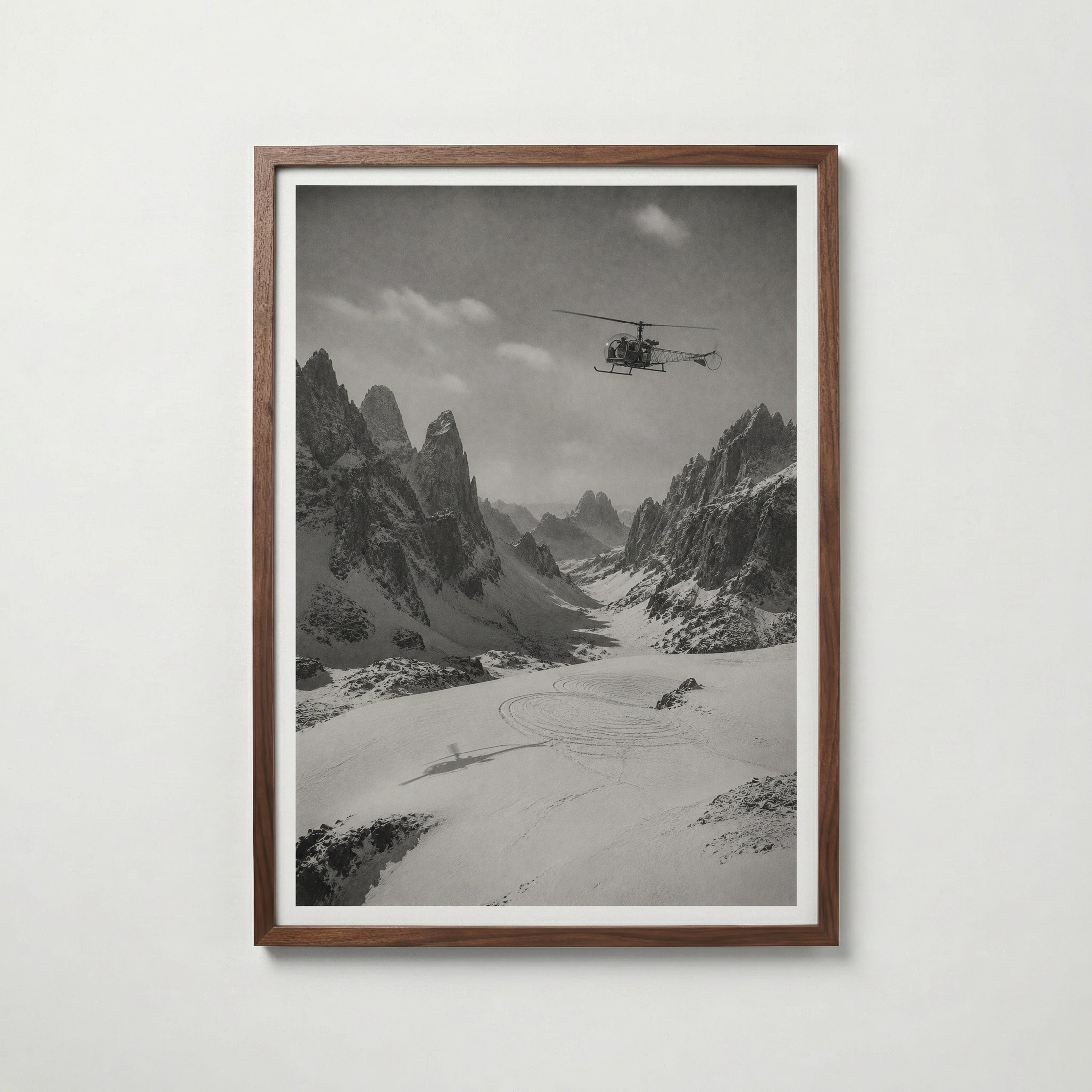 Helicopter Over the Dolomites Poster