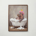 Hippo Bubble Bath Poster – valnötsram
