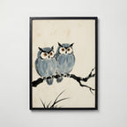 Ink Owls Poster i svart ram