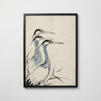 Ink Herons Poster i svart ram