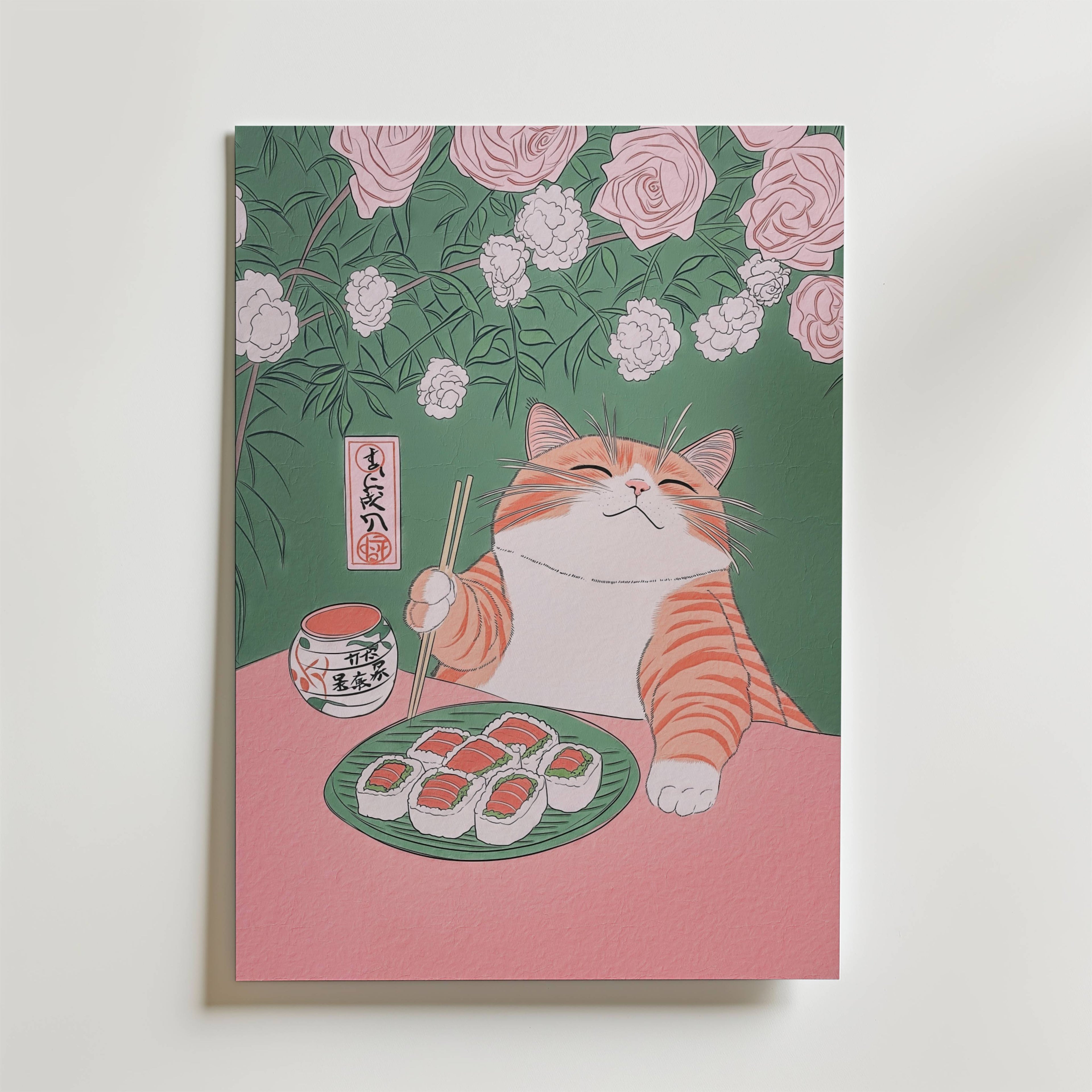 Bundle 2-pack Sakura Sushi Duo visualiserad i interiör – postercollection hos Bozetto
