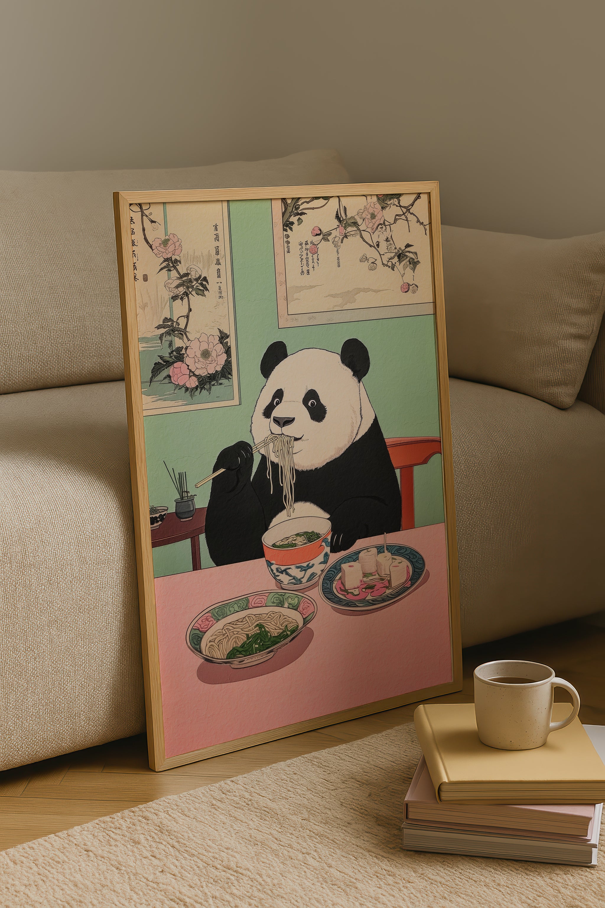 Mockup för Panda Feast – se hur affischen ser ut inramad på din vägg, Bozetto i hög tryckkvalitet