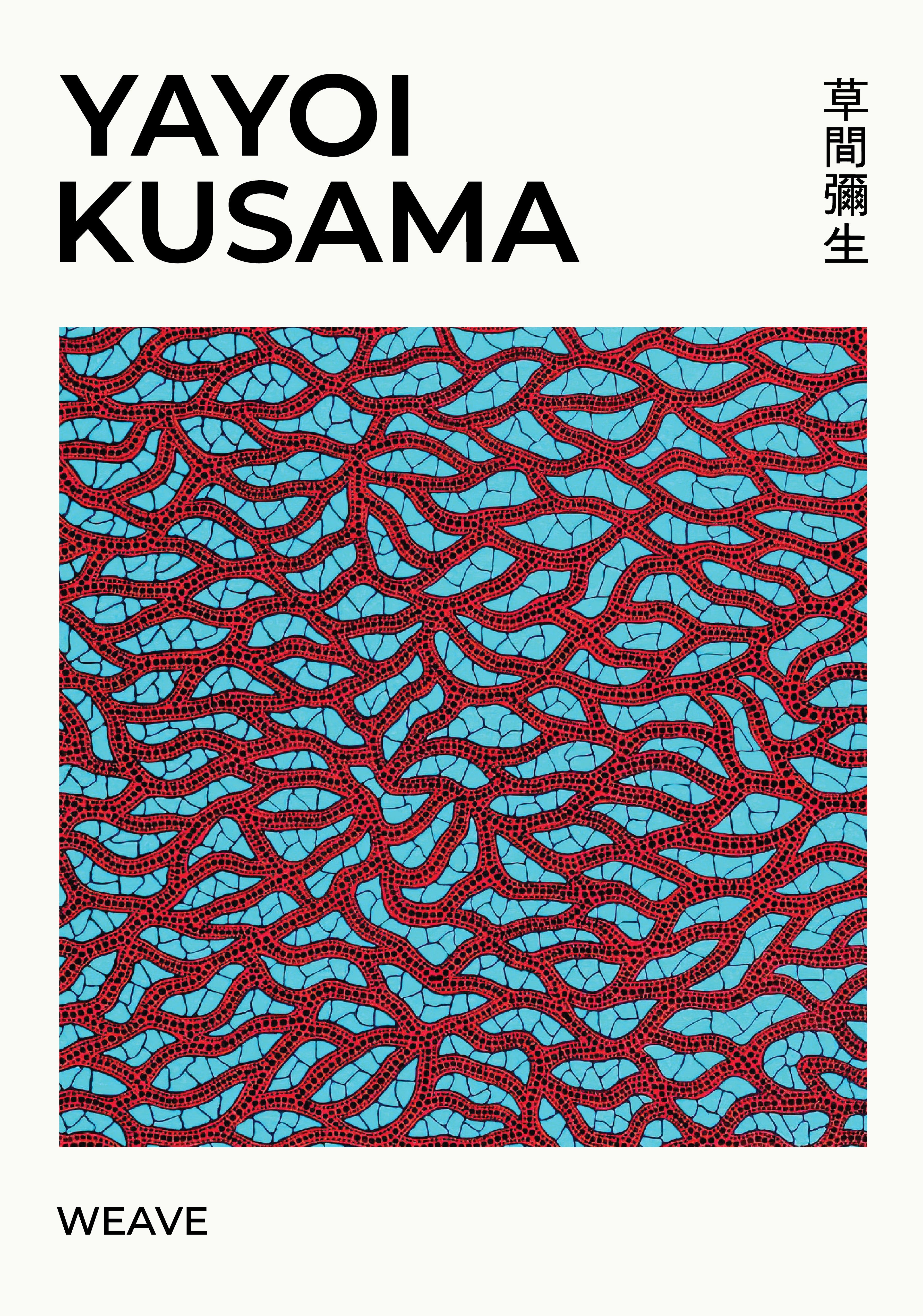 Yayoi Kusama Red Weave poster visad rakt fram – Bozetto affisch i hög tryckkvalitet