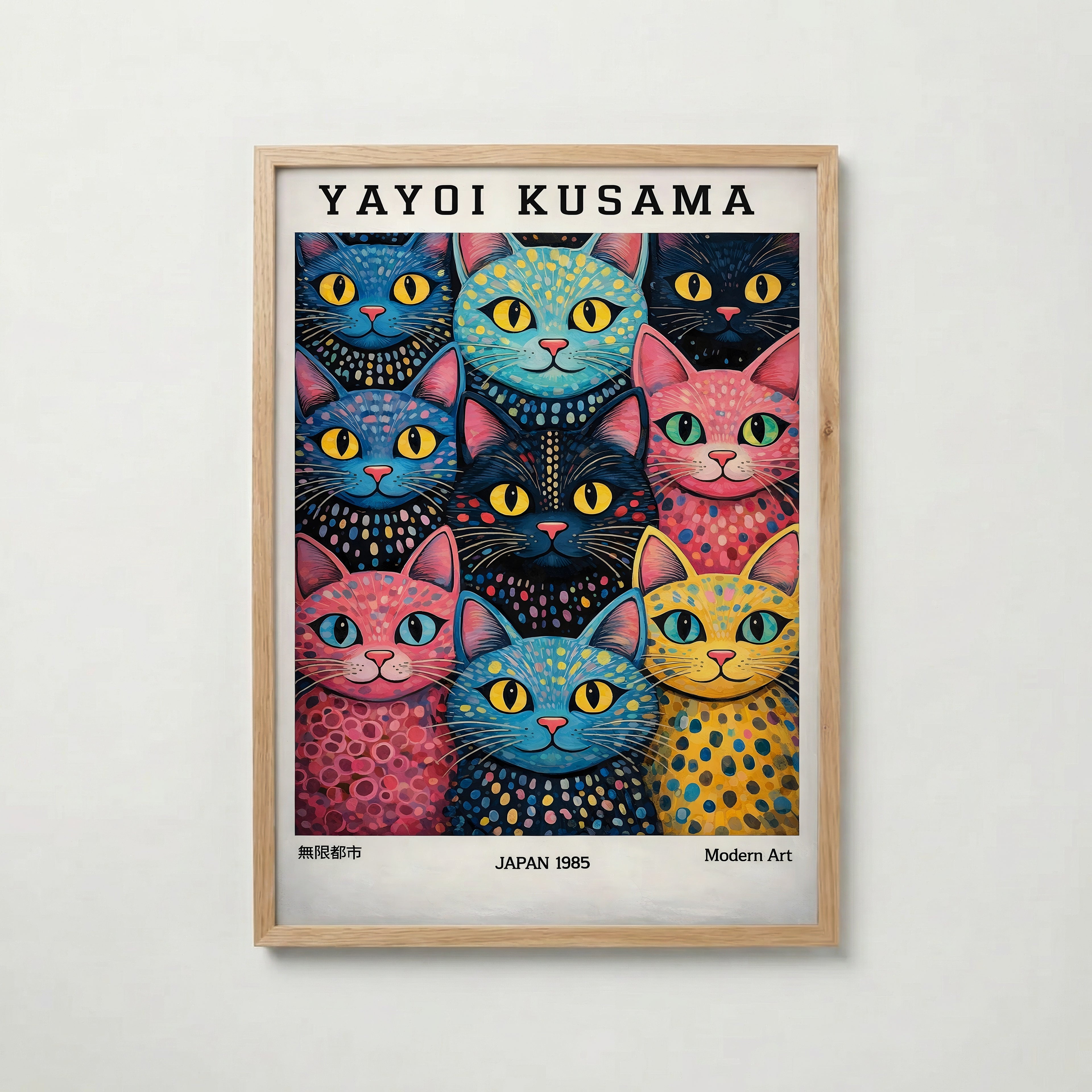 Yayoi Kusama Polka Dot Cat – affisch med stilfullt motiv från Bozetto i hög kvalitet