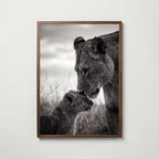 Lioness and Cub Poster – valnötsram