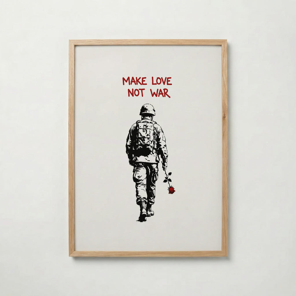 Love Not War Poster i ekram från Bozetto